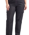 Women's Lightweight Elastic Stretch Waist Casual Denim Pull-on Cargo Pants