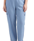 Women's Lightweight Elastic Stretch Waist Casual Denim Pull-on Cargo Pants - Silverts 5