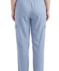 Women's Lightweight Elastic Stretch Waist Casual Denim Pull-on Cargo Pants