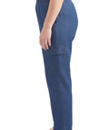 Women's Lightweight Elastic Stretch Waist Casual Denim Pull-on Cargo Pants - Silverts 15