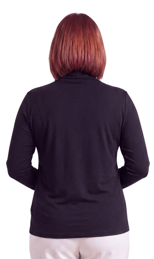 Women's Relaxed fit Long Sleeved Turtleneck Top - Silverts 2
