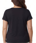 Women's V-neck Short Sleeve Tshirt with A Three Button Placket - Silverts 2