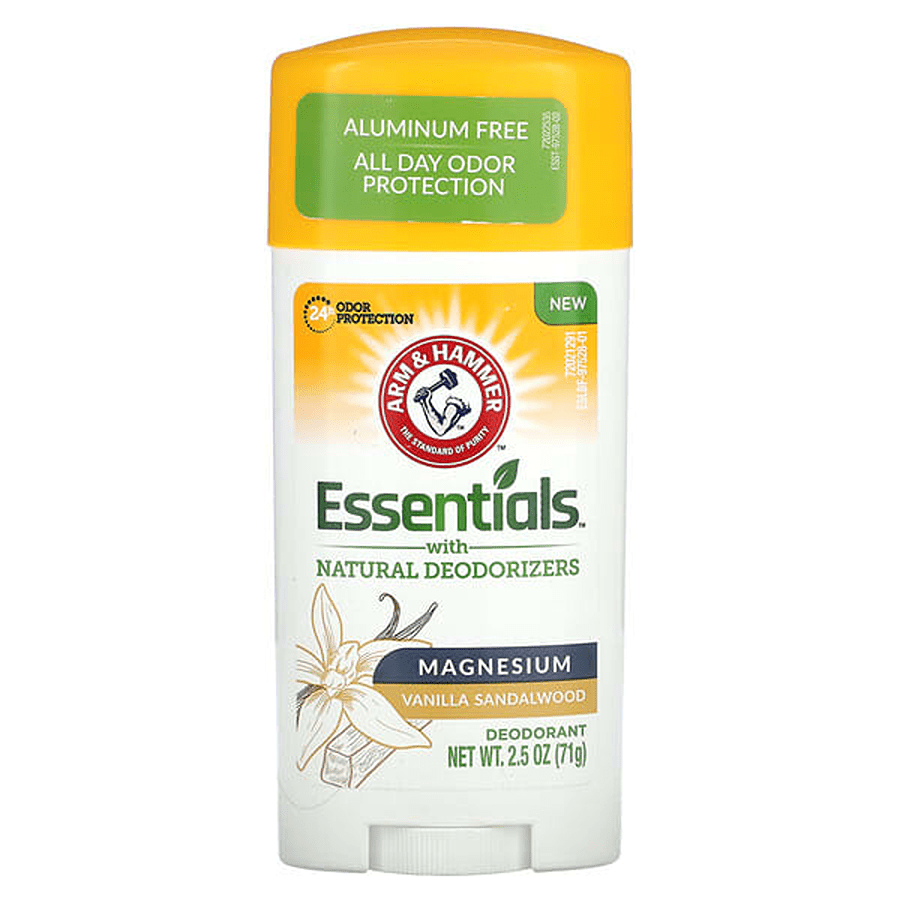 Arm & Hammer Essentials Crisp Magnesium Vanilla Sandalwood Natural Deodorant 2.5 Oz - Silverts 1