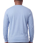 Men's Long Sleeve Henley shirt in cotton blend with 3 Button Placket & Chest Pocket