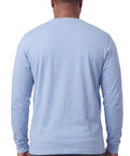 Men's Long Sleeve Henley shirt in cotton blend with 3 Button Placket & Chest Pocket - Silverts 2