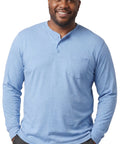 Men's Long Sleeve Henley shirt in cotton blend with 3 Button Placket & Chest Pocket - Silverts 1