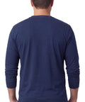 Men's Long Sleeve Henley shirt in cotton blend with 3 Button Placket & Chest Pocket