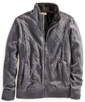Mens Sherpa Fleece Lined Zip Front Sweater Jacket