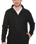 Mens Sherpa Fleece Lined Zip Front Sweater Jacket - Silverts 9