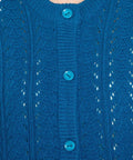 Women's Button Front Crochet Pointelle Cardigan with Pockets