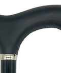Classy Cane with Black Derby Handle in Italian Leather - Silverts 2