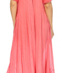 Sakkas Egan Women's Long Embroidered Caftan Dress / Cover Up With Embroidered Cap Sleeves