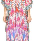 Sakkas Georgettina Flowy Rhinestone V Neck Long Caftan Dress/Cover Up