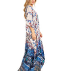 Sakkas Georgettina 2025 Flowy Rhinestone V Neck Long Caftan Dress / Cover Up