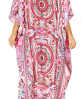 Sakkas Georgettina Flowy Rhinestone V Neck Long Caftan Dress/Cover Up