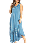 Sakkas Starlight Fourth Women's Tie Dye Caftan Tank Dress/Cover Up Beach Kaftan
