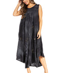 Sakkas Starlight Fourth Women's Tie Dye Caftan Tank Dress/Cover Up Beach Kaftan
