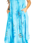 Sakkas Starlight Fourth Women's Tie Dye Caftan Tank Dress/Cover Up Beach Kaftan