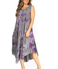 Sakkas Starlight Fourth Women's Tie Dye Caftan Tank Dress/Cover Up Beach Kaftan