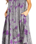 Sakkas Starlight Fourth Women's Tie Dye Caftan Tank Dress/Cover Up Beach Kaftan