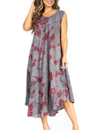 Sakkas Starlight Fourth Women's Tie Dye Caftan Tank Dress/Cover Up Beach Kaftan