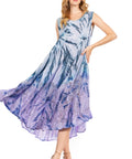 Sakkas Starlight Fourth Women's Tie Dye Caftan Tank Dress/Cover Up Beach Kaftan