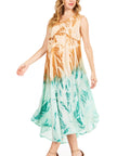 Sakkas Starlight Fourth Women's Tie Dye Caftan Tank Dress/Cover Up Beach Kaftan