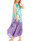 Sakkas Starlight Fourth Women's Tie Dye Caftan Tank Dress/Cover Up Beach Kaftan