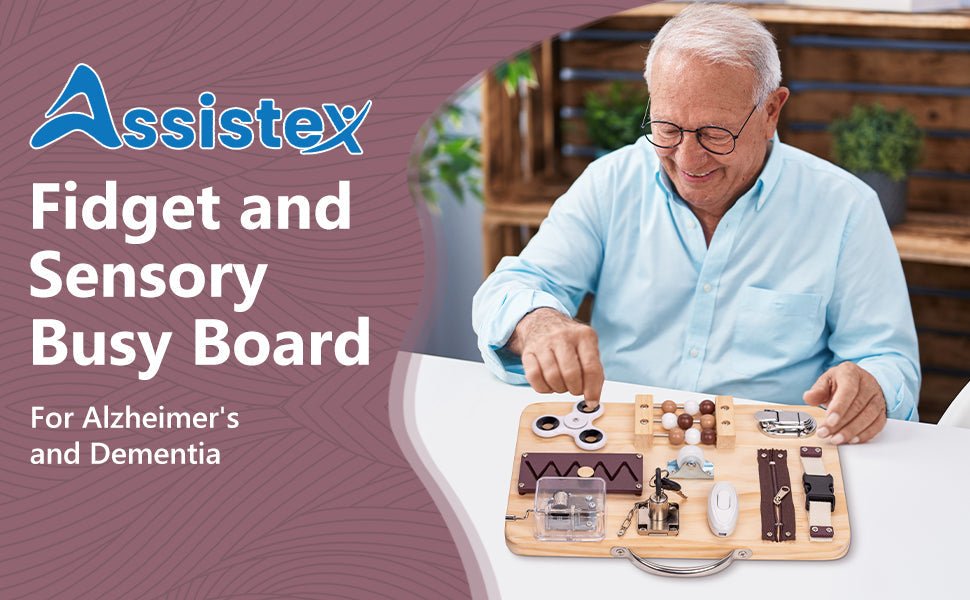 Wooden Fidget Busy Board for Adults with Altzheimer's, Dementia-friendly games - Silverts 6