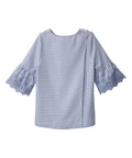 Women’s Open Back Top with Embroidered Bell Sleeves