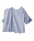Women’s Open Back Top with Embroidered Bell Sleeves