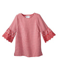 Women’s Open Back Top with Embroidered Bell Sleeves