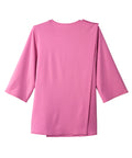 Women's Open Back 3/4 Length Sleeve Top with Embroidery - Silverts 47