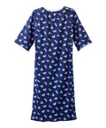 Open Back Knit Nightgown with Lace Trim - Silverts 55