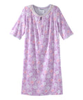 Open Back Knit Nightgown with Lace Trim - Silverts 59