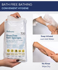 Rinse Free Bath Sponges – Quick Clean Mitts for Bath-Free Washing - Silverts 1