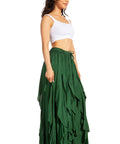 Sakkas Nova Womens Bohemian Stonewashed Rayon Asymmetrical Hem Maxi Swing Skirt
