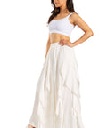 Sakkas Nova Womens Bohemian Stonewashed Rayon Asymmetrical Hem Maxi Swing Skirt
