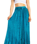 Sakkas Ahaana Women Renaissance Boho Rayon Maxi Embroidered Paneled Summer Skirt