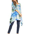 Sakkas Adalwin Second TieDye Desert Sun Circle Ponch Tunic Top Blouse W/Embroidery