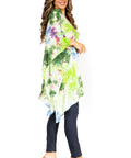 Sakkas Adalwin Second TieDye Desert Sun Circle Ponch Tunic Top Blouse W/Embroidery