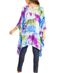 Sakkas Adalwin Second TieDye Desert Sun Circle Ponch Tunic Top Blouse W/Embroidery