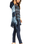 Sakkas Adalwin Second TieDye Desert Sun Circle Ponch Tunic Top Blouse W/Embroidery