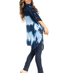 Sakkas Adalwin Second TieDye Desert Sun Circle Ponch Tunic Top Blouse W/Embroidery