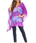 Sakkas Adalwin Second TieDye Desert Sun Circle Ponch Tunic Top Blouse W/Embroidery