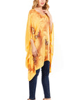 Sakkas Adalwin Third Tie Dye Desert Sun Circle Ponch Tunic Top Blouse W/Embroidery
