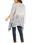 Sakkas Adalwin Third Tie Dye Desert Sun Circle Ponch Tunic Top Blouse W/Embroidery