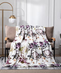 DaDa Bedding Floral Blossoms Spring Cottage Birds Soft Fleece Throw Blanket (XY1010)