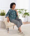 Women's Open Back Faux Button Top