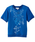 Women's Open Back Floral Fleece Top